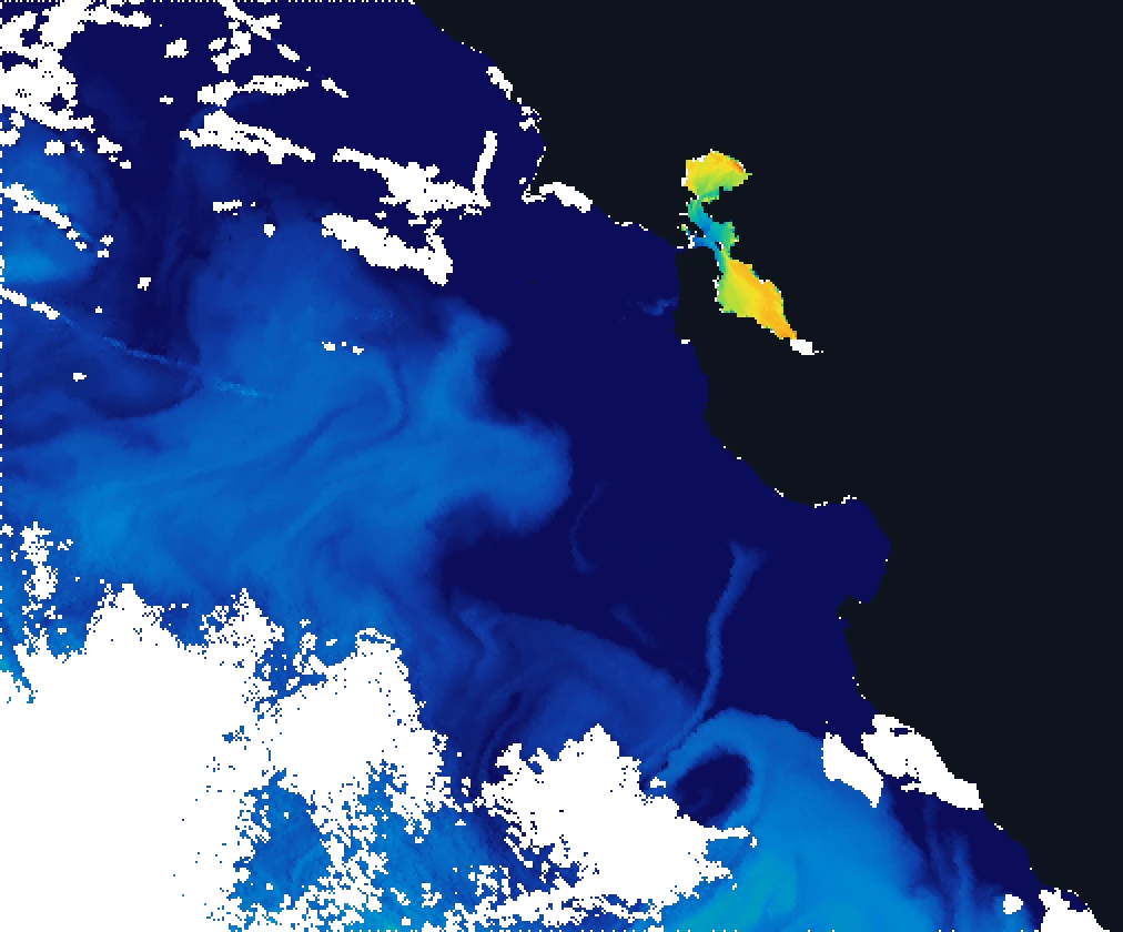 A single satellite pass — half of it lost to cloud and swath gaps