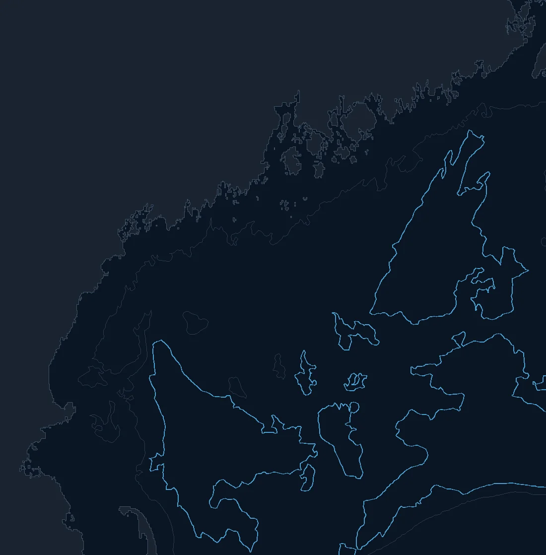 Gulf of Maine bathymetry and named fishing spots base map