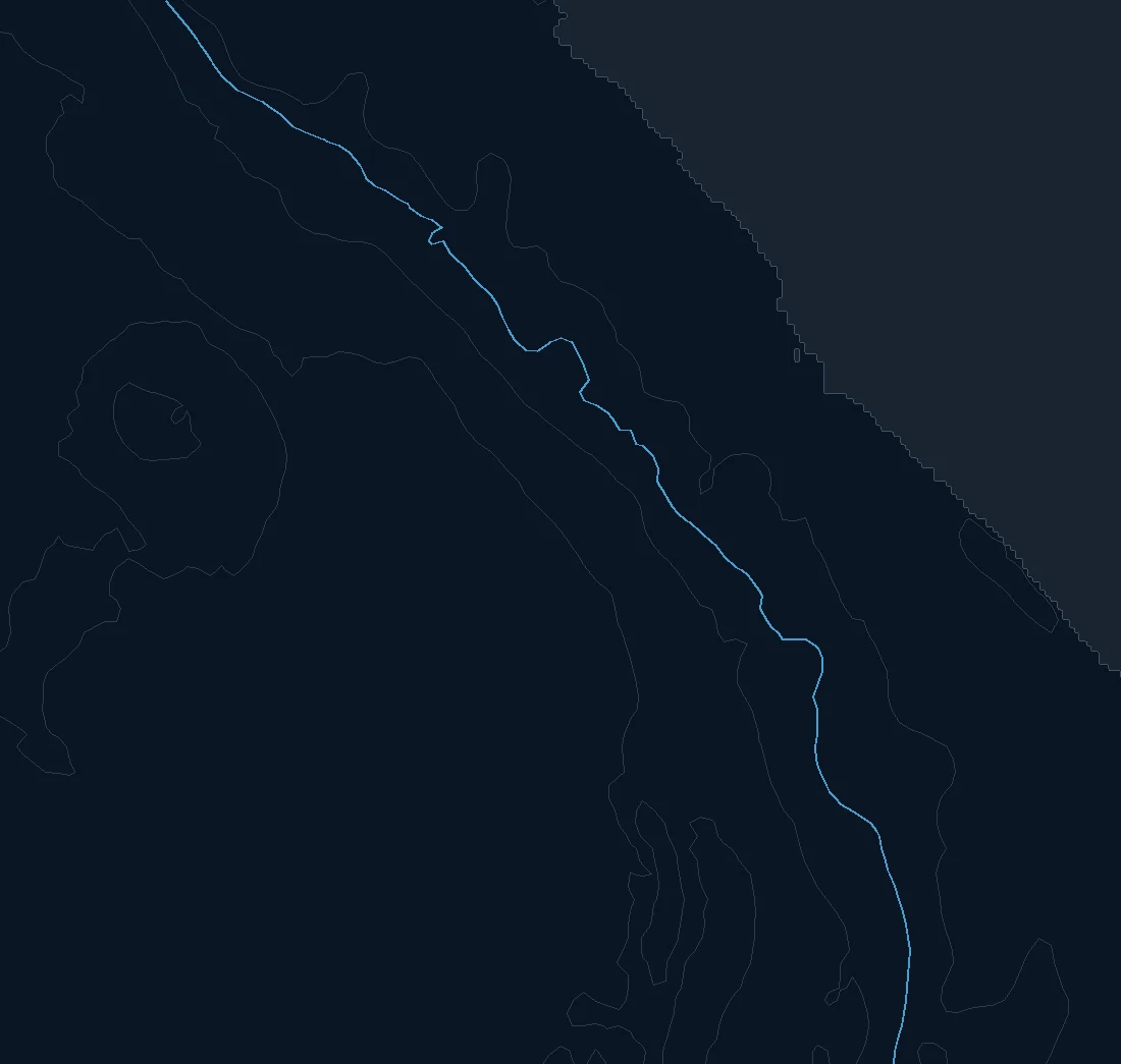 Mazatlán bathymetry and named fishing spots base map