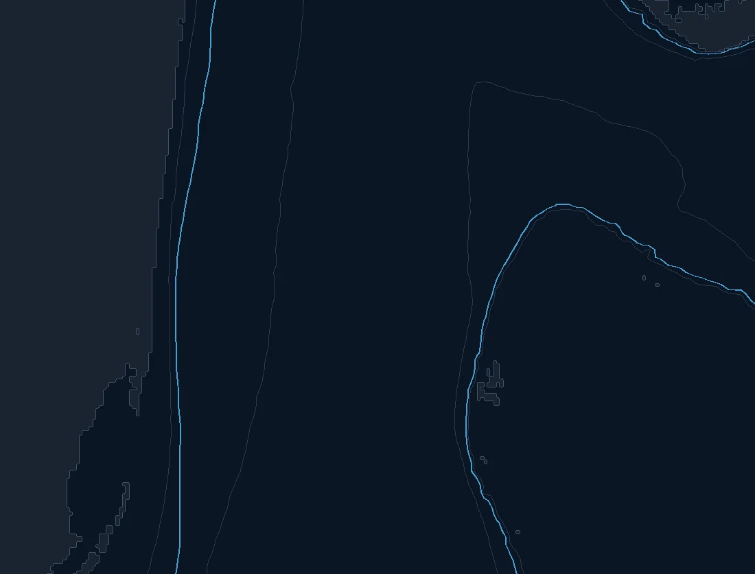 Miami / Ft Lauderdale / Bimini bathymetry and named fishing spots base map