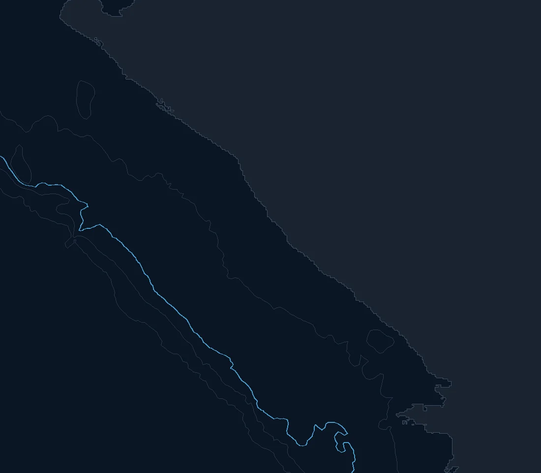 Nicaragua bathymetry and named fishing spots base map