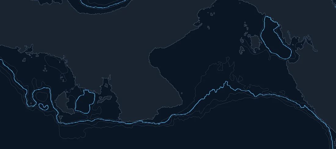 Panama / Coiba bathymetry and named fishing spots base map