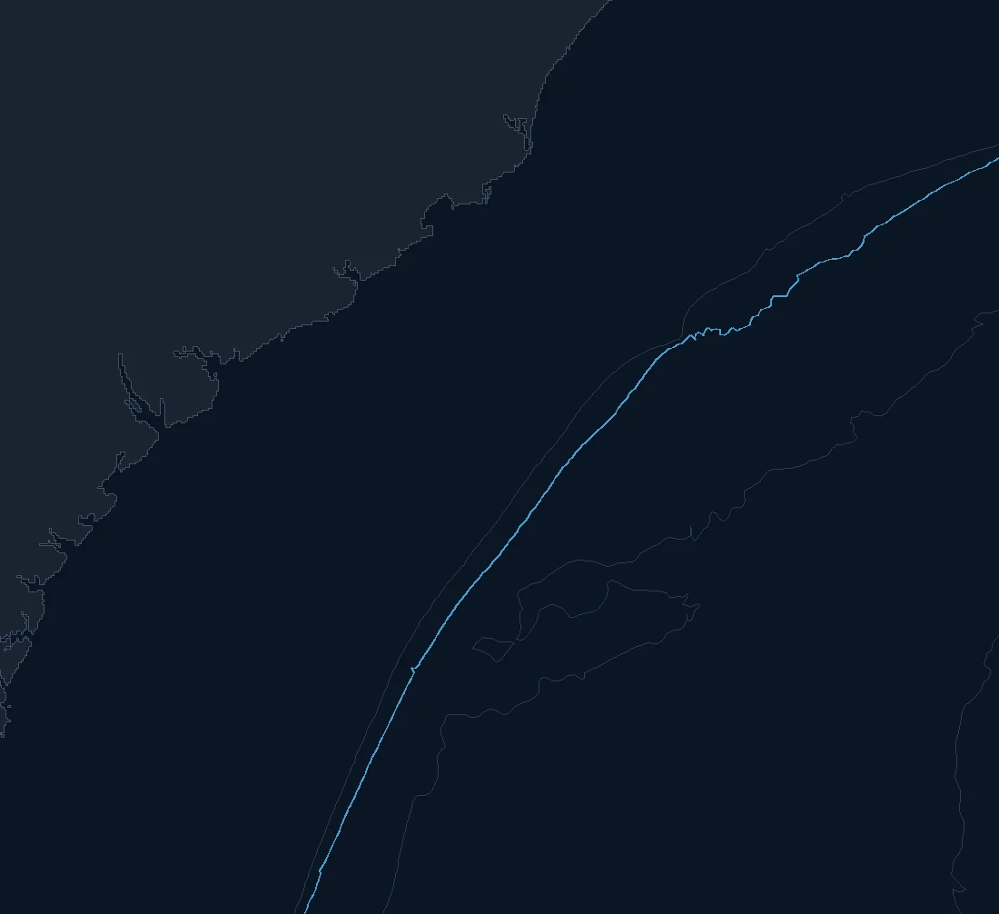 South Carolina / Georgia bathymetry and named fishing spots base map